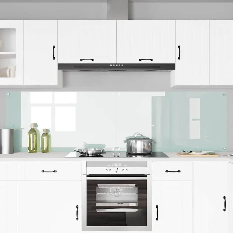 Crédence de cuisine 2 pcs Blanc 110 x 60 cm verre trempé - 3