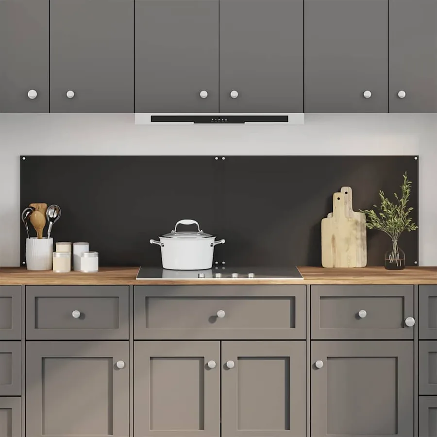 Crédence de cuisine 2 pcs Noir 90 x 50 cm verre trempé