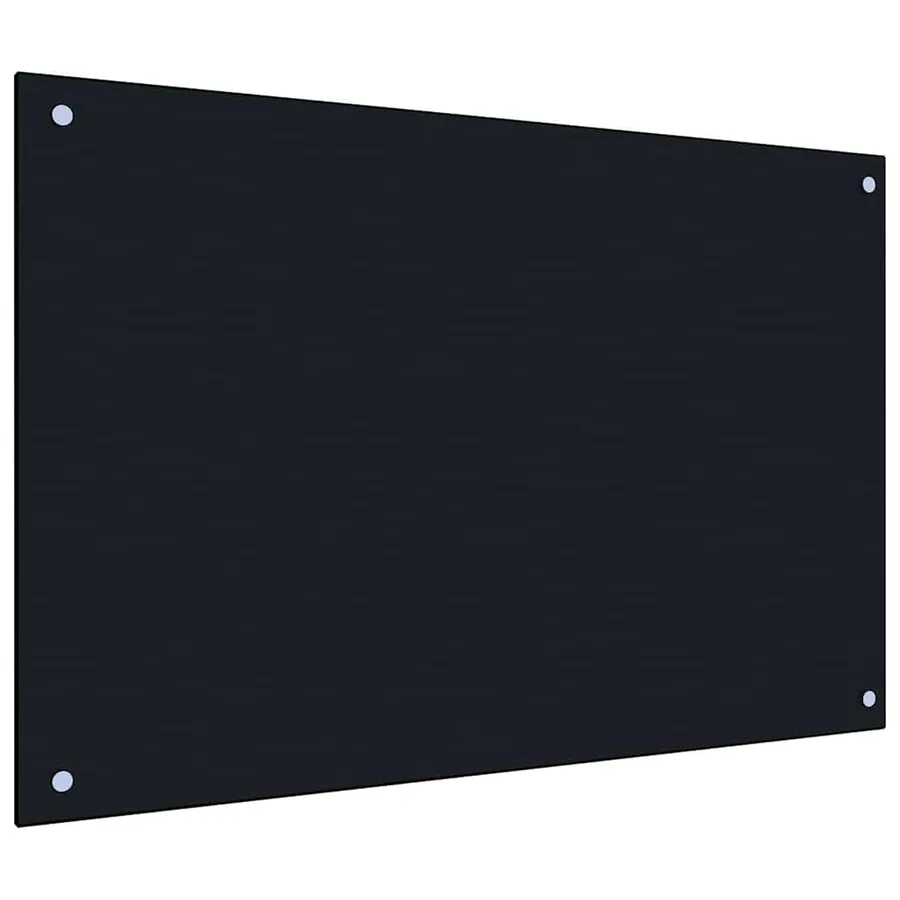 Crédence de cuisine 2 pcs Noir 90 x 50 cm verre trempé - 3