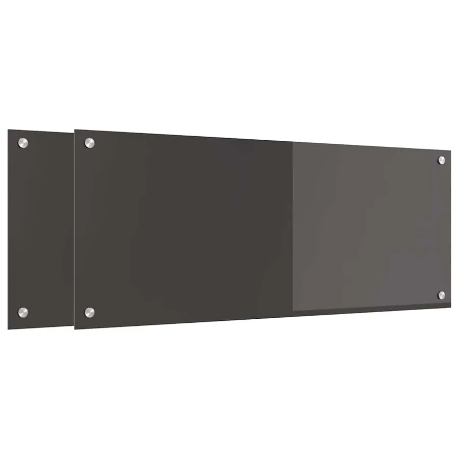 Crédence de cuisine 2 pcs Gris foncé 100 x 40 cm verre trempé - 2