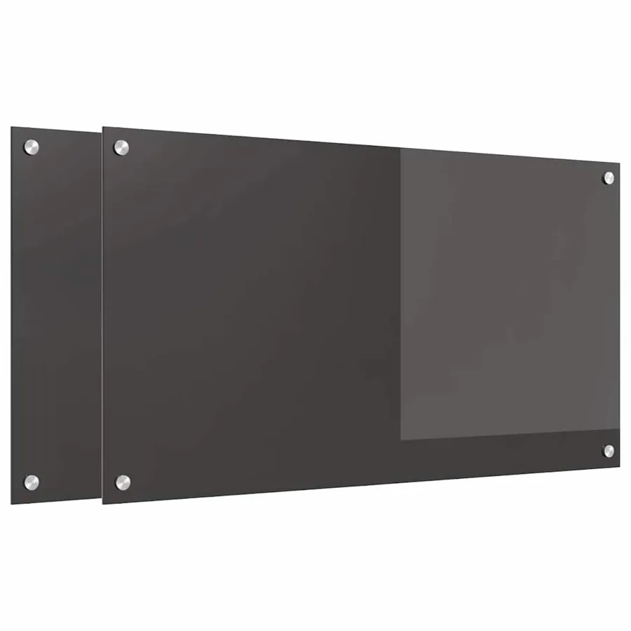 Crédence de cuisine 2 pcs Gris foncé 90 x 50 cm verre trempé - 2