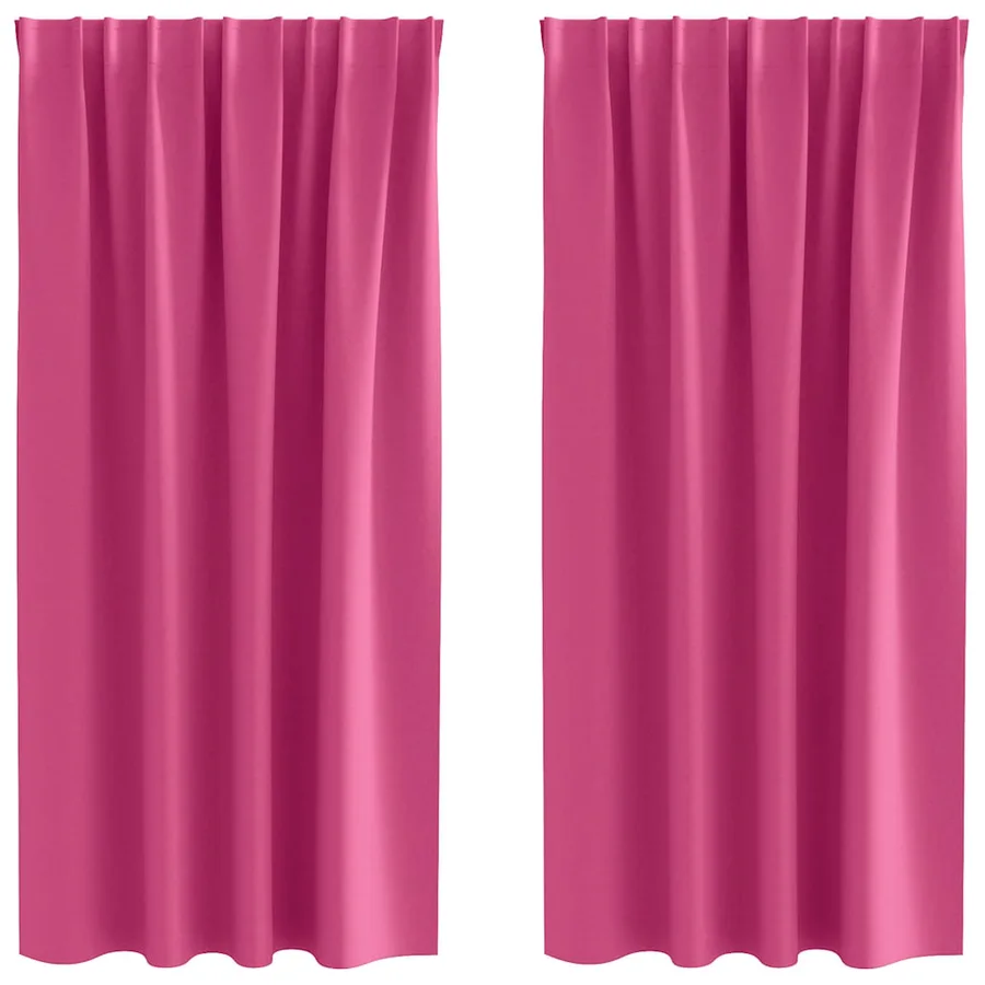 Rideaux occultants avec anneaux 2 pcs Rose vif 175 x 140 cm - 2