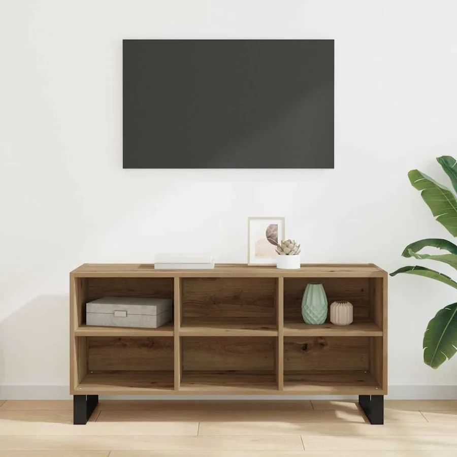Meuble TV 103,5 x 30 x 50 cm Chêne artisanal Bois d'ingénierie - 4