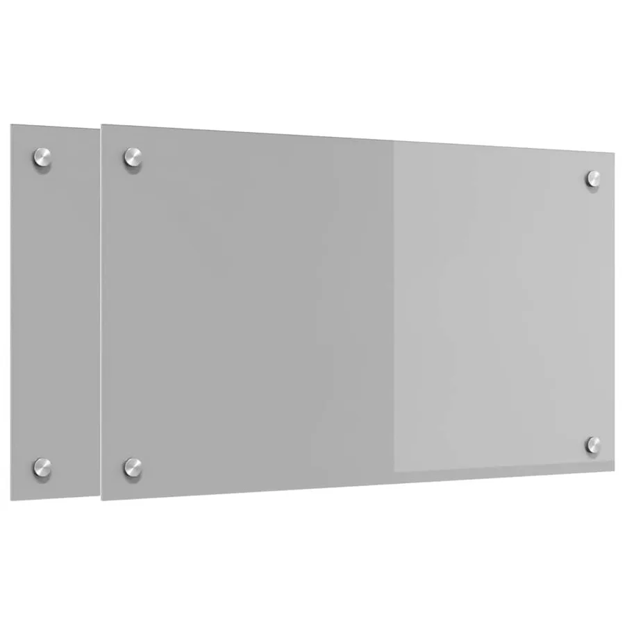 Crédence de cuisine 2 pcs Gris clair 70 x 40 cm verre trempé - 2