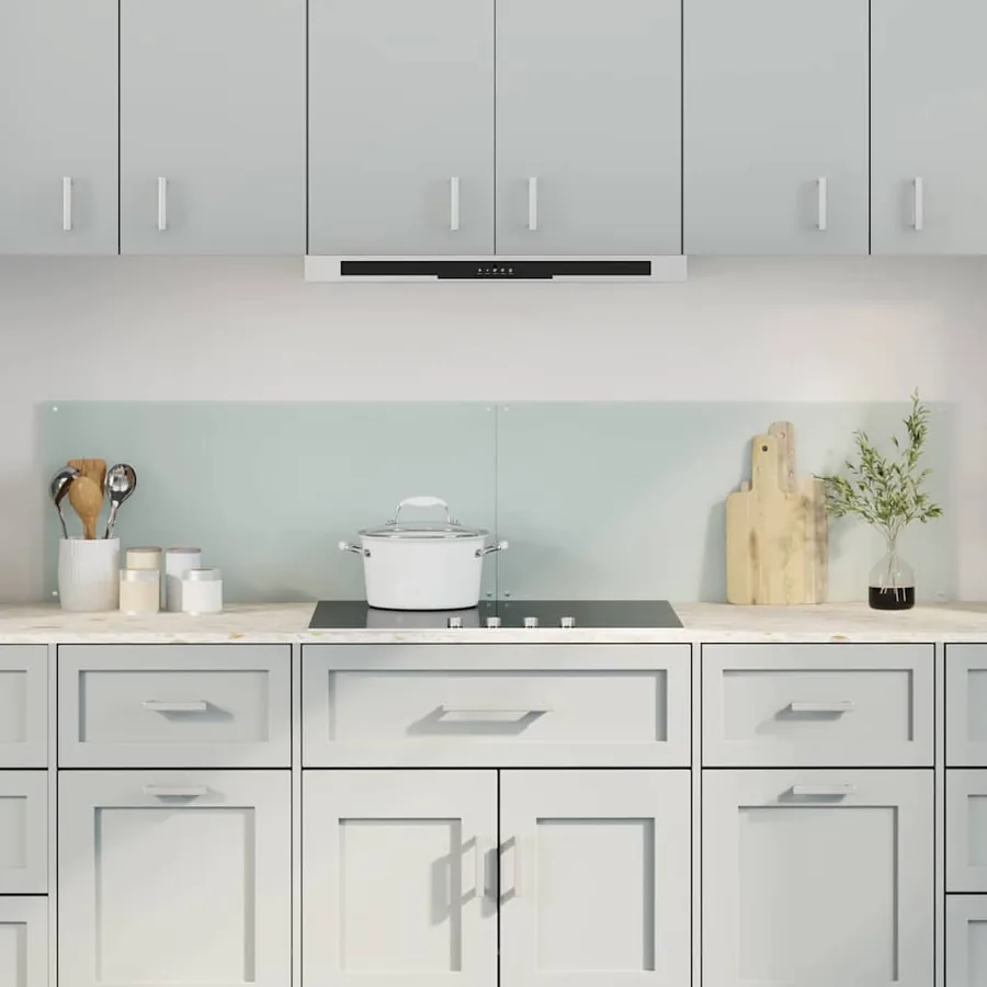 Crédence de cuisine 2 pcs Blanc 90 x 40 cm verre trempé