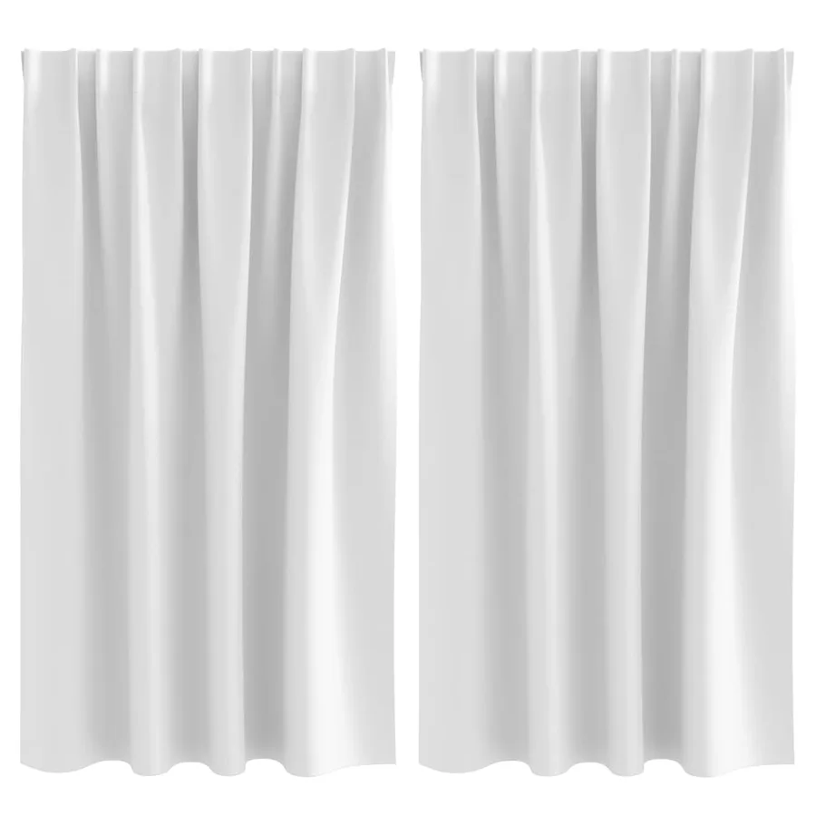Rideaux occultants avec anneaux 2 pcs Blanc lumineux - 2