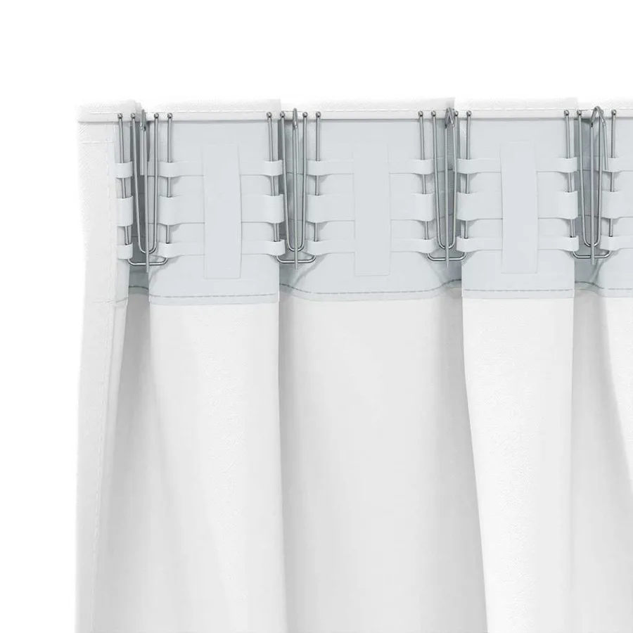 Rideaux occultants avec anneaux 2 pcs Blanc lumineux - 5