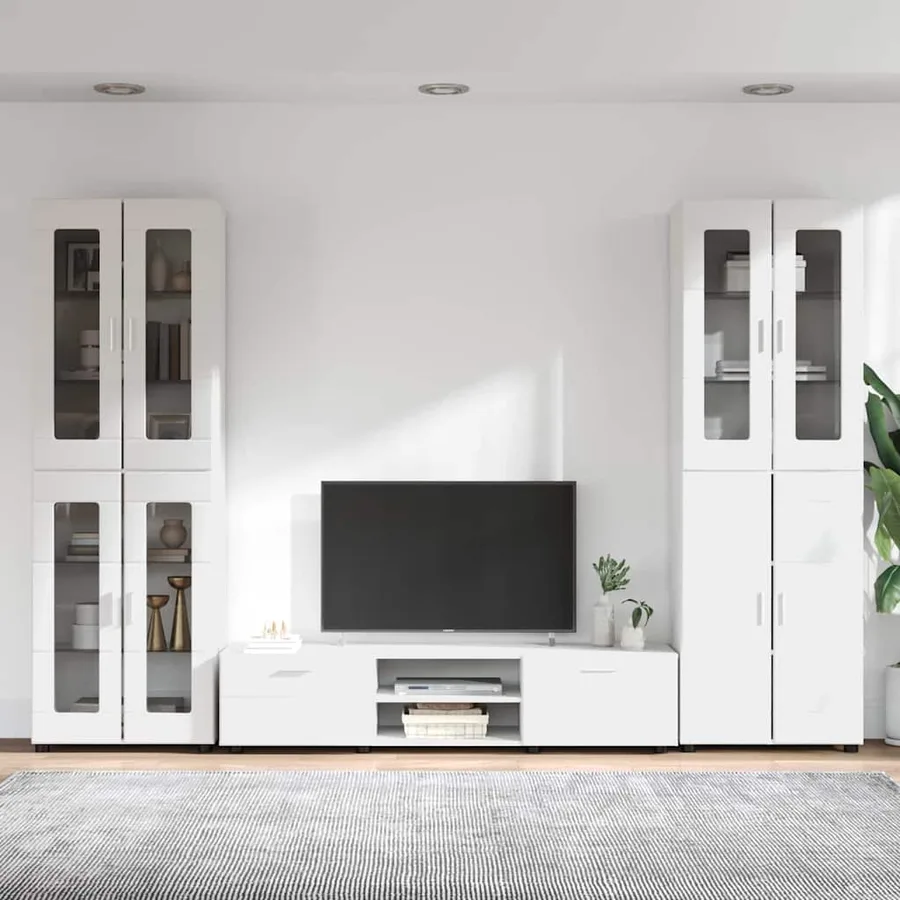 Ensemble meuble TV FLORIN 3 pcs Blanc Bois d'ingénierie - 4