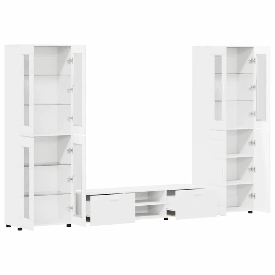 Ensemble meuble TV FLORIN 3 pcs Blanc Bois d'ingénierie - 5
