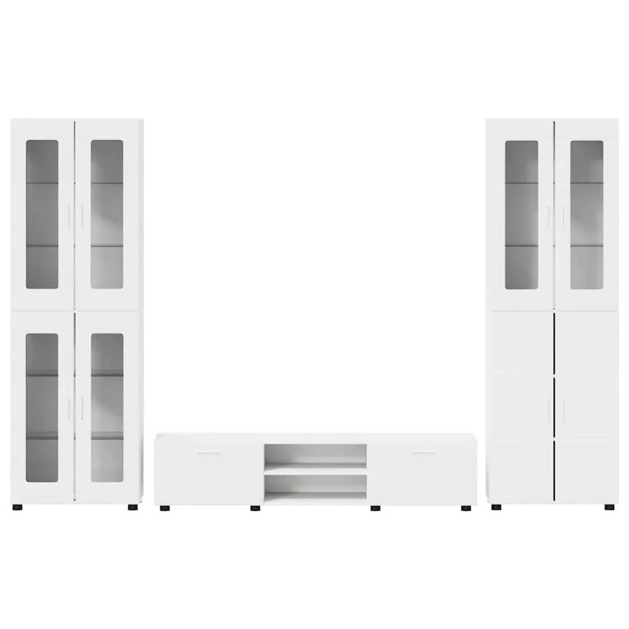 Ensemble meuble TV FLORIN 3 pcs Blanc Bois d'ingénierie - 9