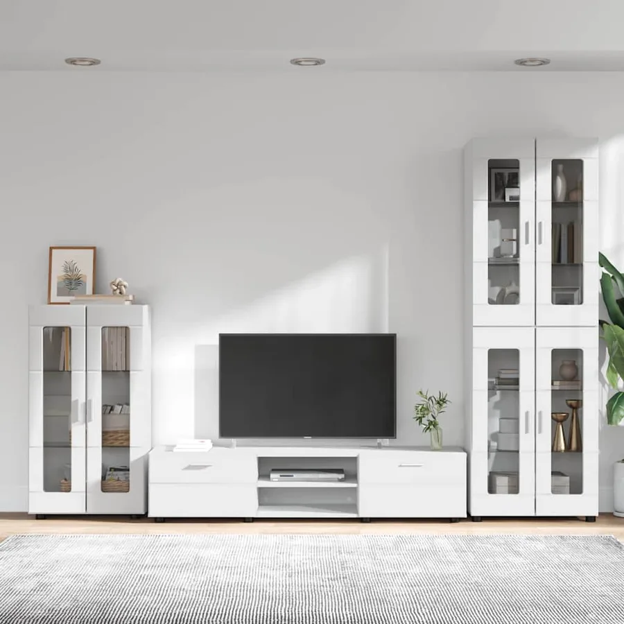 Ensemble meuble TV FLORIN 3 pcs Blanc Bois d'ingénierie - 4