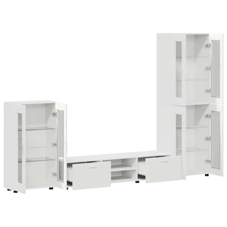 Ensemble meuble TV FLORIN 3 pcs Blanc Bois d'ingénierie - 5