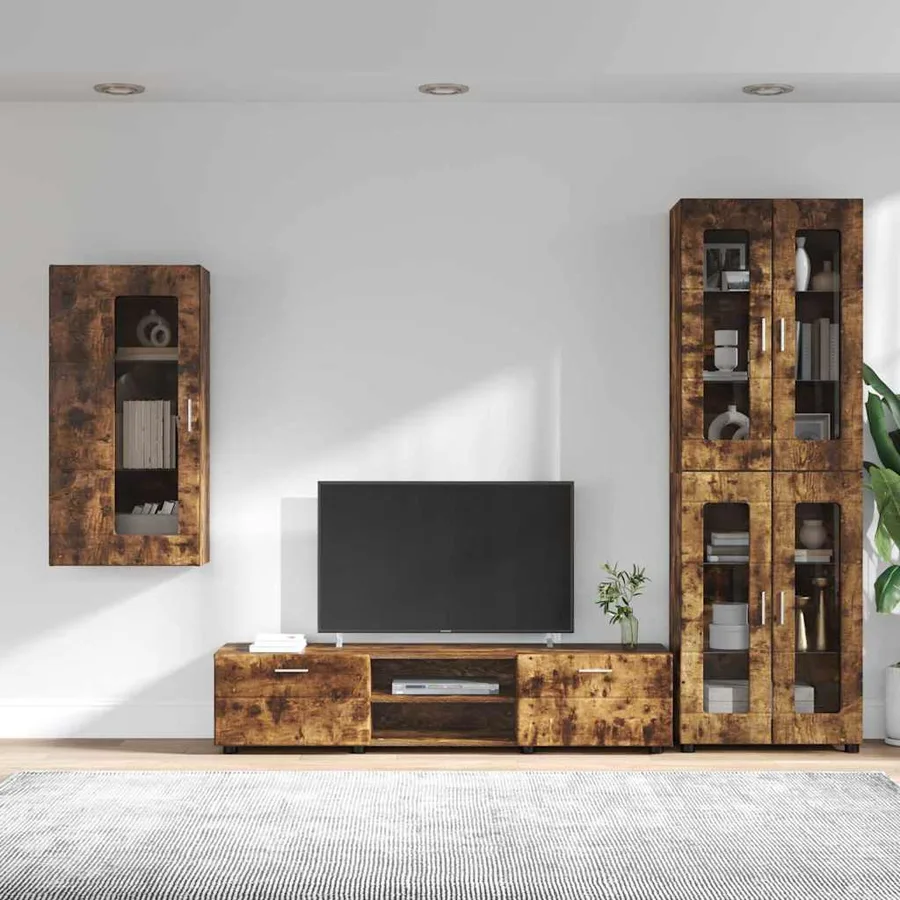 Ensemble meuble TV FLORIN 3 pcs Chêne fumé Bois d'ingénierie - 4