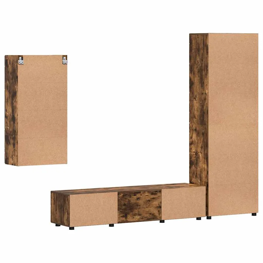 Ensemble meuble TV FLORIN 3 pcs Chêne fumé Bois d'ingénierie - 8