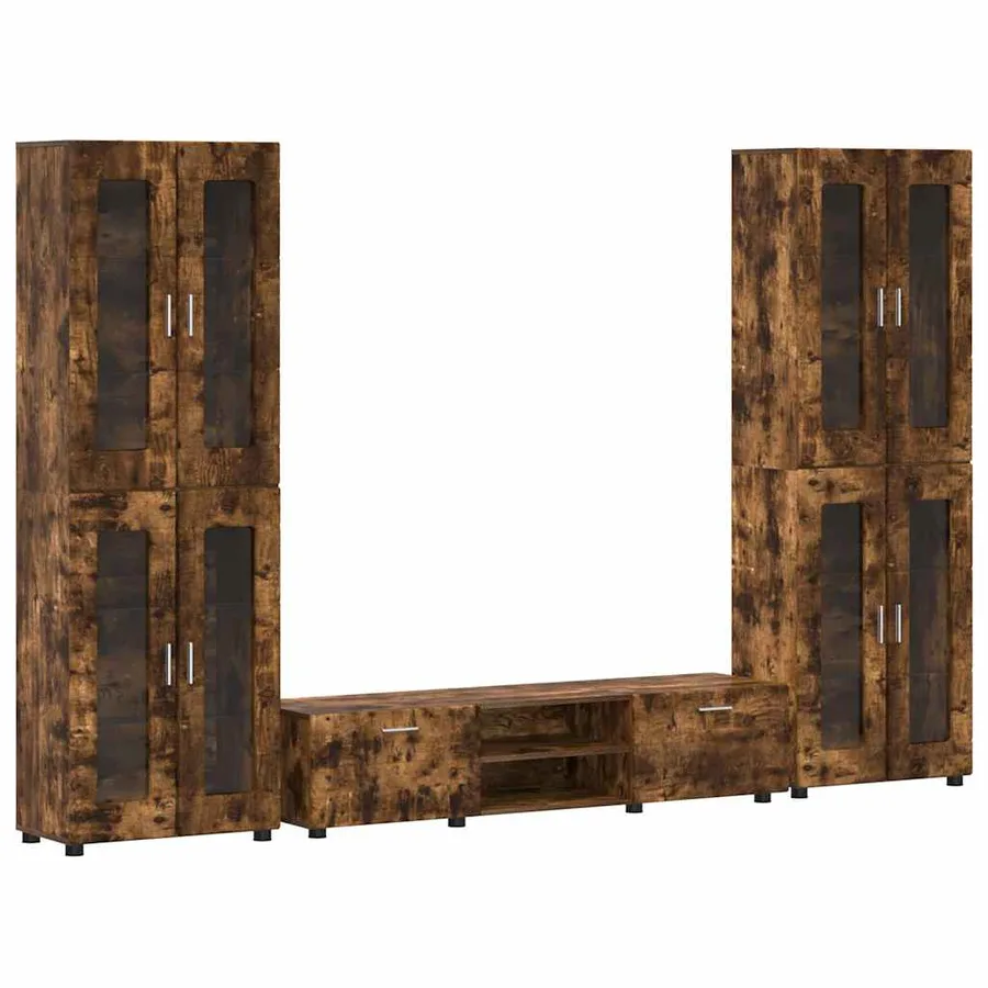 Ensemble meuble TV FLORIN 3 pcs Chêne fumé Bois d'ingénierie - 2