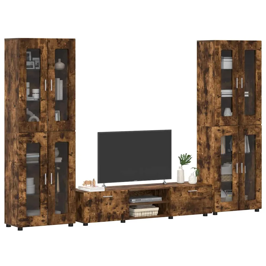 Ensemble meuble TV FLORIN 3 pcs Chêne fumé Bois d'ingénierie - 3