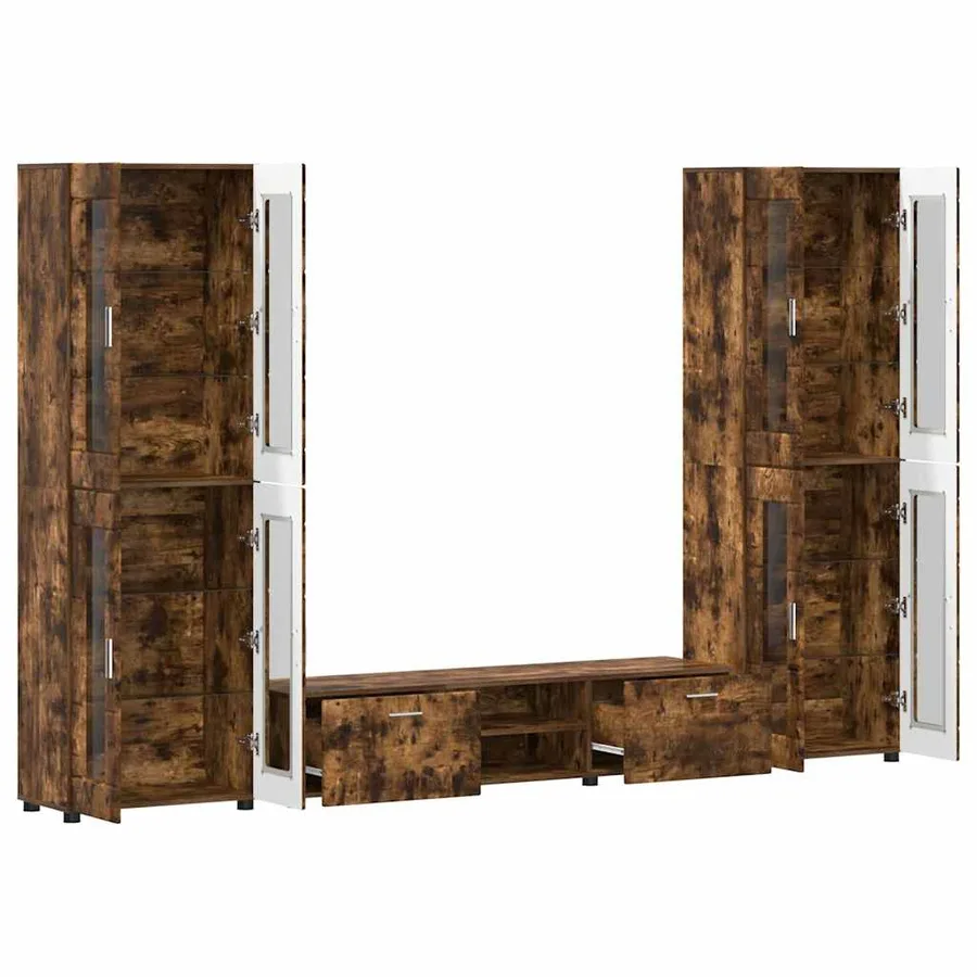 Ensemble meuble TV FLORIN 3 pcs Chêne fumé Bois d'ingénierie - 5