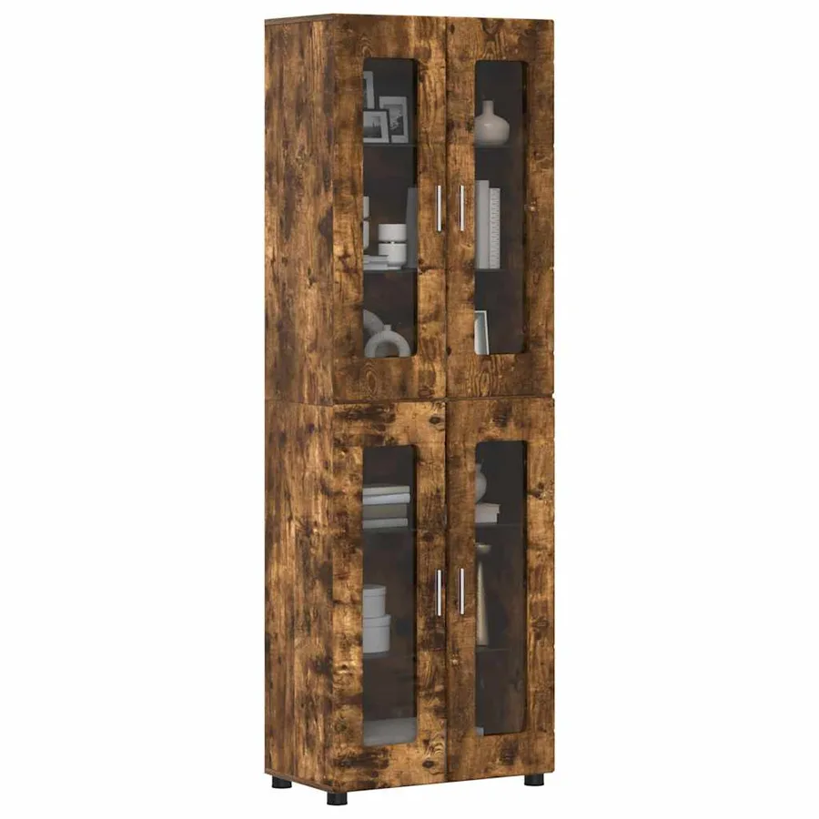 Haut Armoire avec étagère FLORIN Chêne fumé 60 x 35 x 182 cm - 3