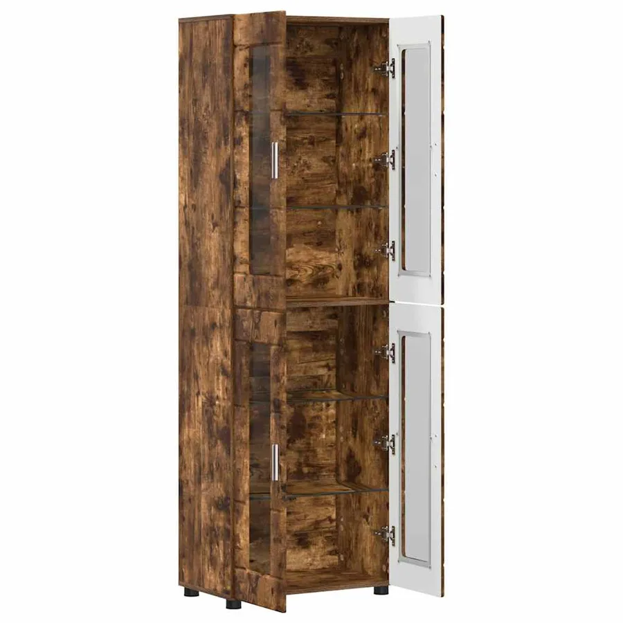 Haut Armoire avec étagère FLORIN Chêne fumé 60 x 35 x 182 cm - 5