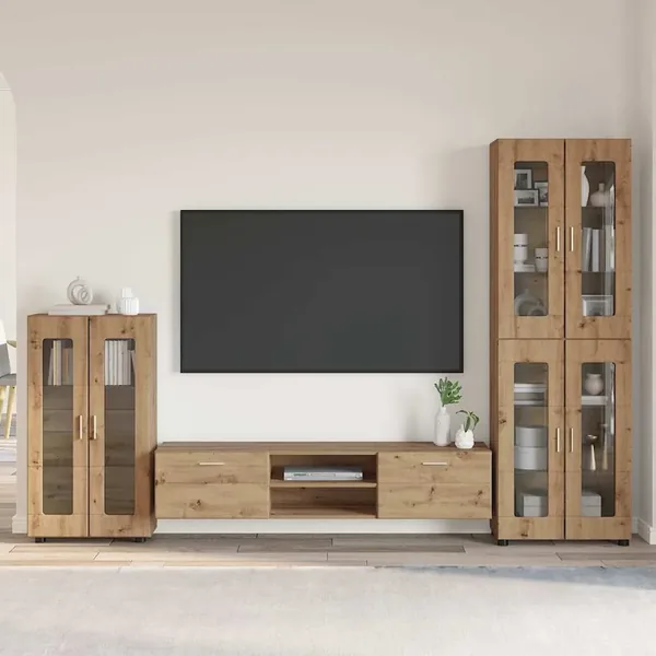 Ensemble meuble TV FLORIN 3 pcs Chêne artisanal