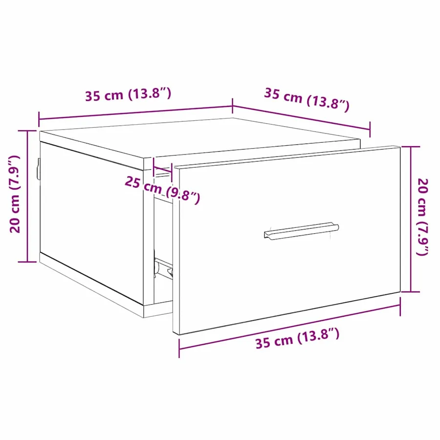 Cabinet de chevet chêne artisanal 35 x 35 x 20 cm - 13