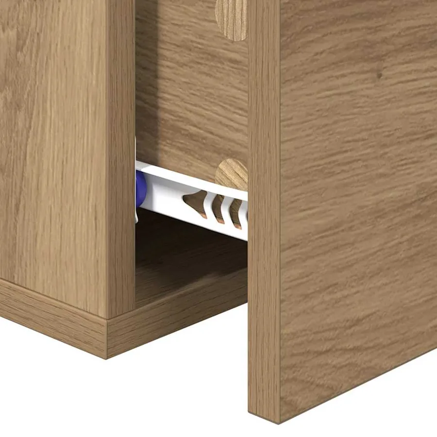 Cabinet de chevet chêne artisanal 35 x 35 x 20 cm - 9