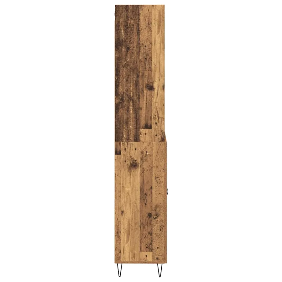 Haut Armoire avec tiroir 2 pcs Bois ancien Bois d'ingénierie - 9