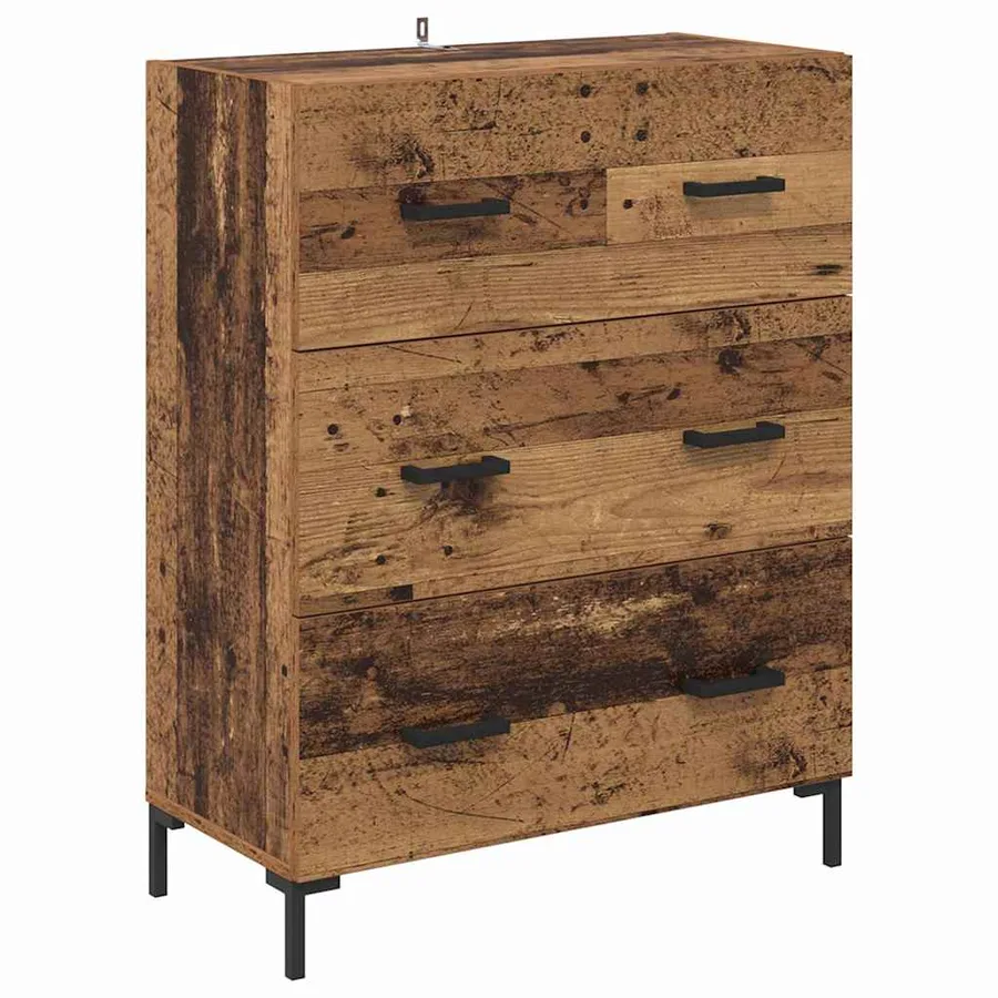 Haut Armoire avec tiroir 2 pcs Bois ancien Bois d'ingénierie - 6