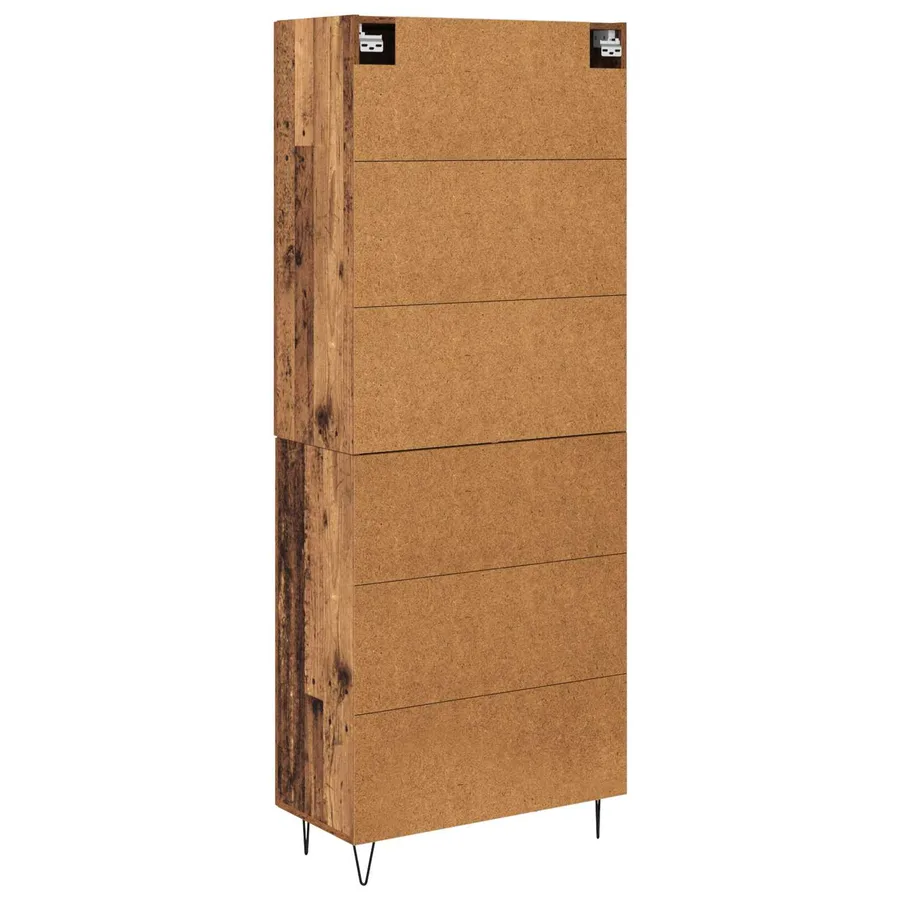 Haut Armoire 2 pcs Bois ancien Bois d'ingénierie - 10