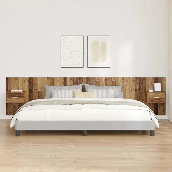 Tête de lit avec armoire 3 pcs Bois Ancien Bois d'ingénierie