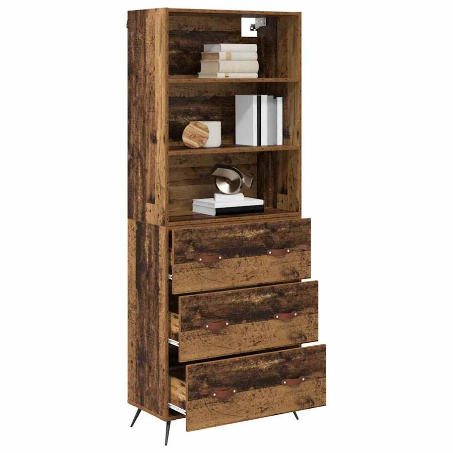 Haut Armoire Bois Ancien 69,5 x 34 x 180 cm Bois d'ingénierie - 3