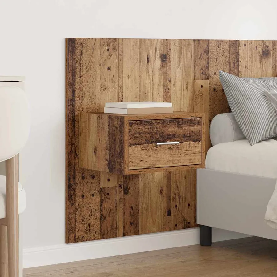 Tête de lit avec armoire 3 pcs Bois Ancien Bois d'ingénierie - 4