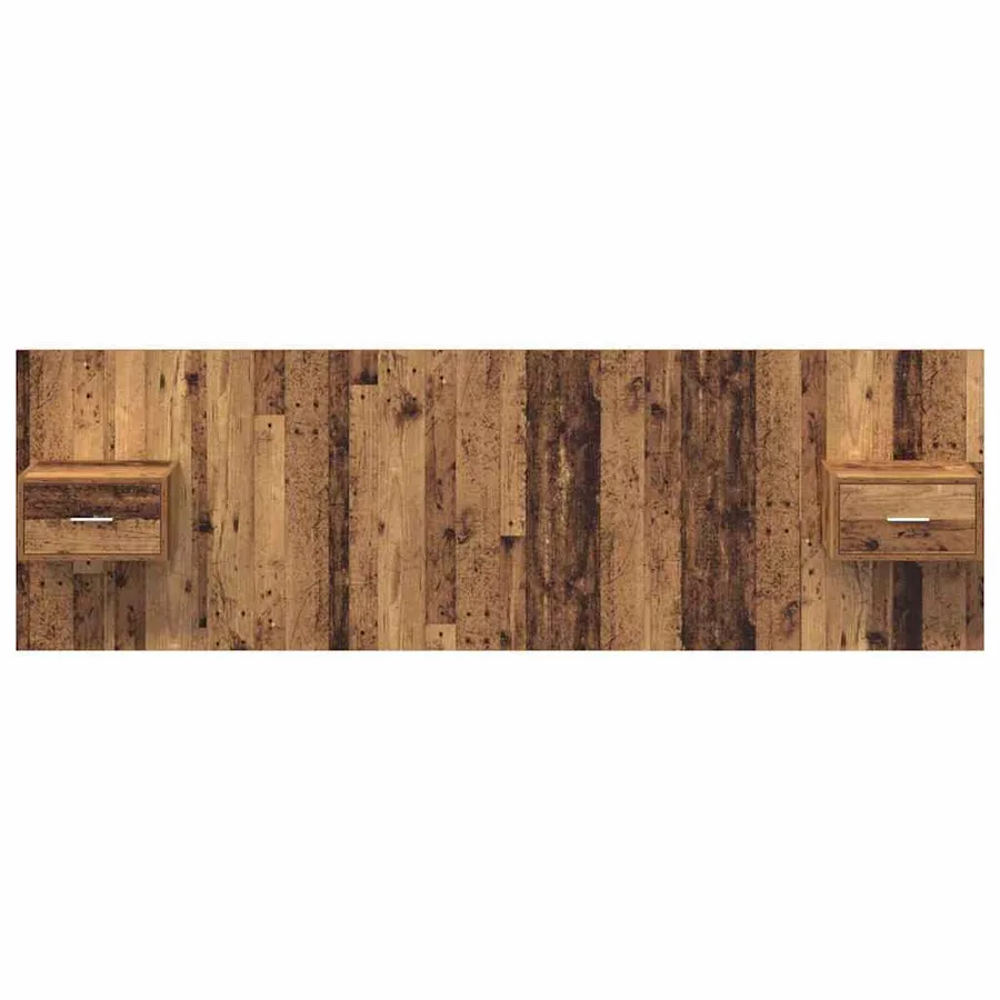 Tête de lit avec armoire 3 pcs Bois Ancien Bois d'ingénierie - 7