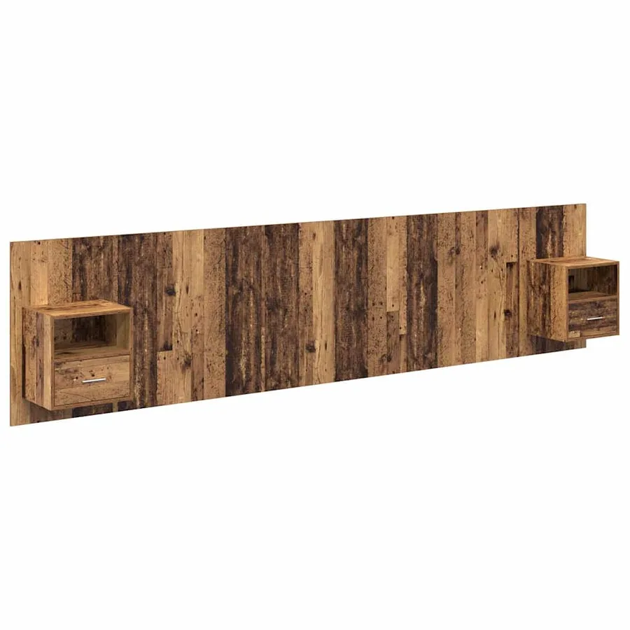 Tête de lit avec armoire 3 pcs Bois Ancien Bois d'ingénierie - 2