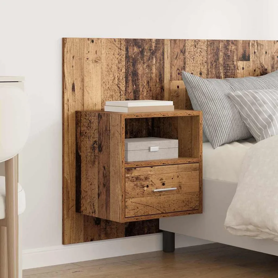 Tête de lit avec armoire 3 pcs Bois Ancien Bois d'ingénierie - 4