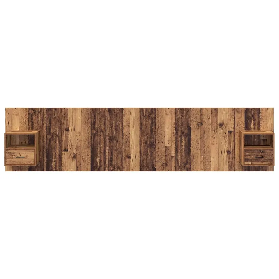 Tête de lit avec armoire 3 pcs Bois Ancien Bois d'ingénierie - 7