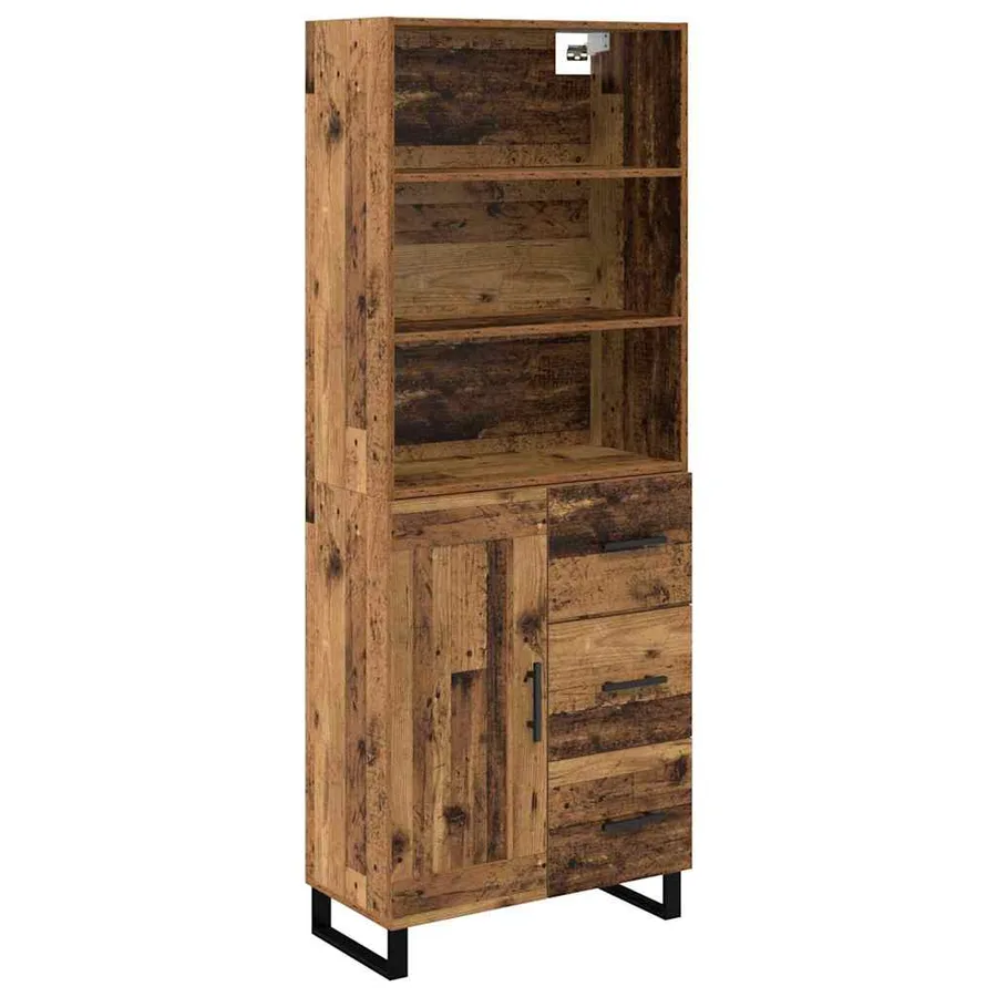 Haut Armoire avec tiroir 2 pcs Bois ancien Bois d'ingénierie - 2