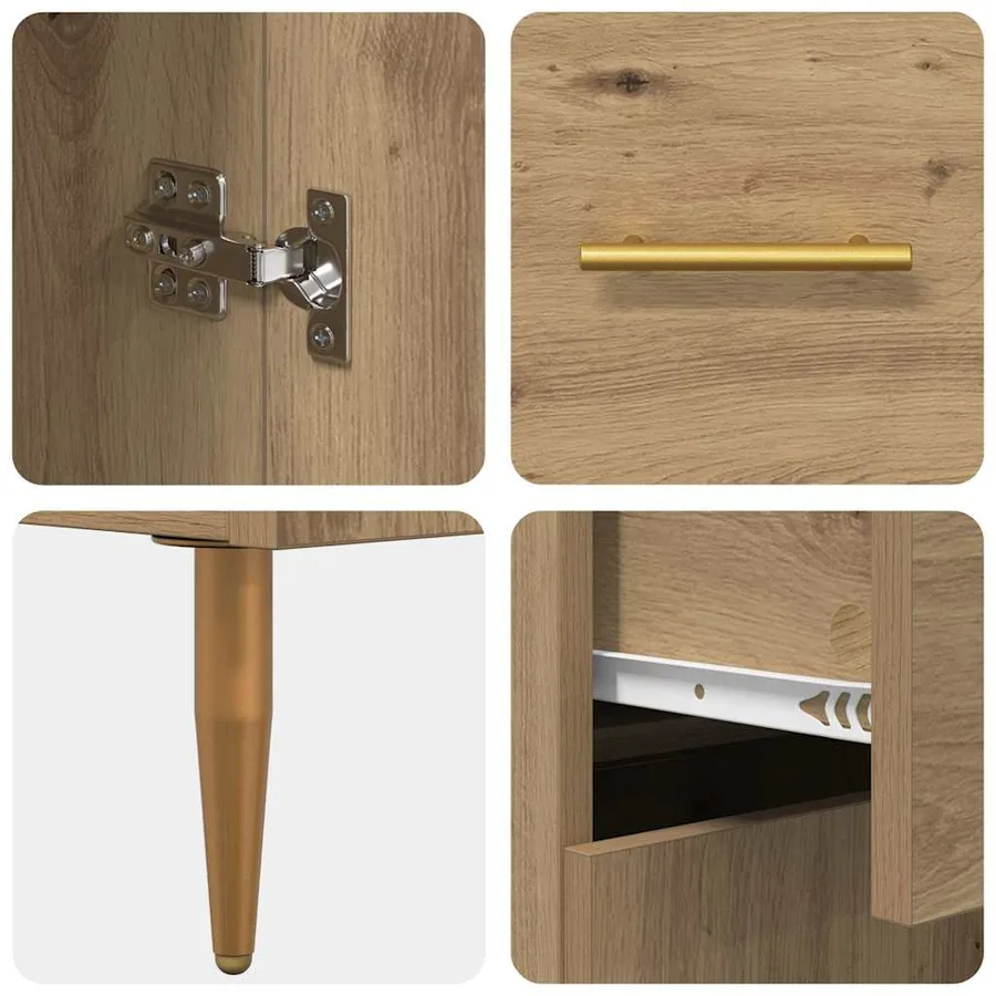 Haut Armoire Chêne artisanal 69,5 x 34 x 180 cm - 11