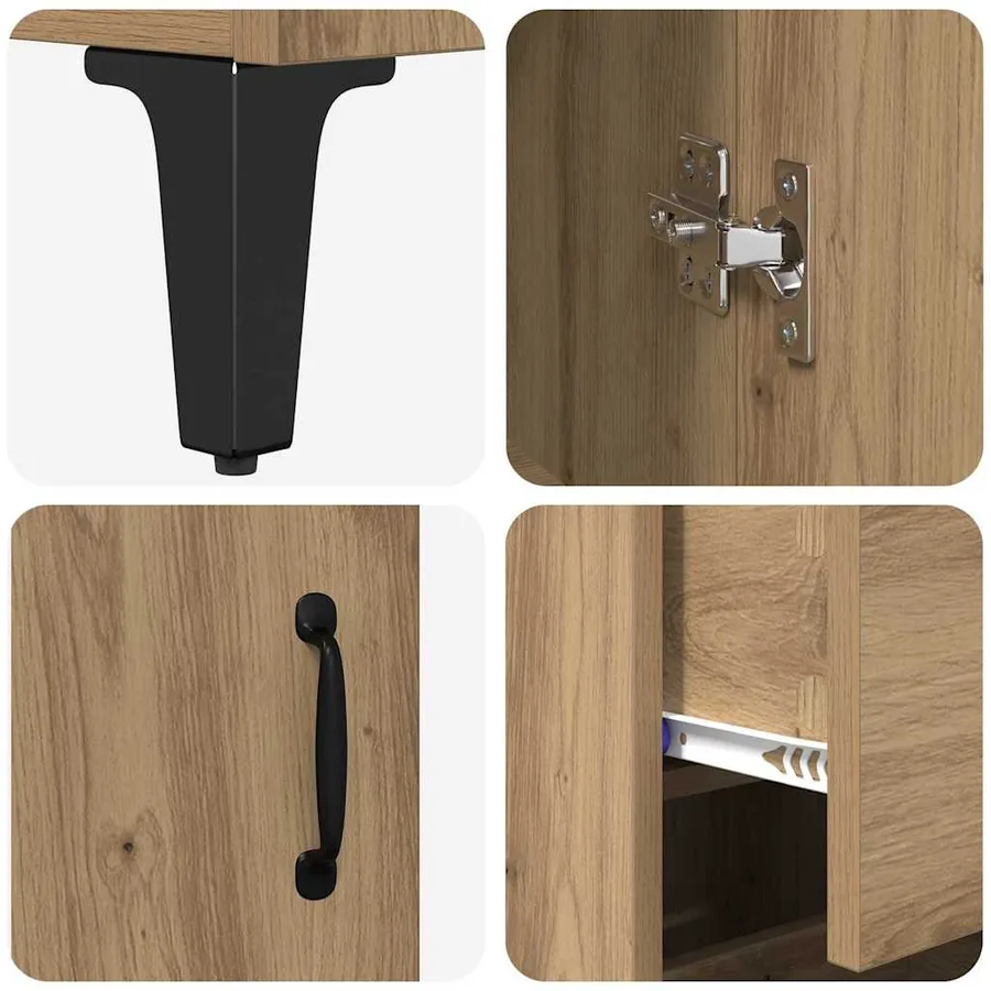 Haut Armoire Chêne artisanal 69,5 x 34 x 180 cm - 8