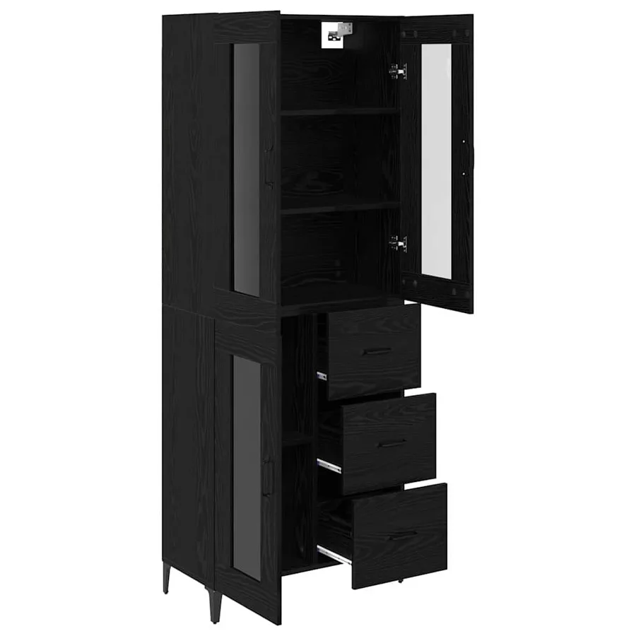 Haut Armoire Chêne noir 69,5 x 34 x 180 cm Bois d'ingénierie - 5
