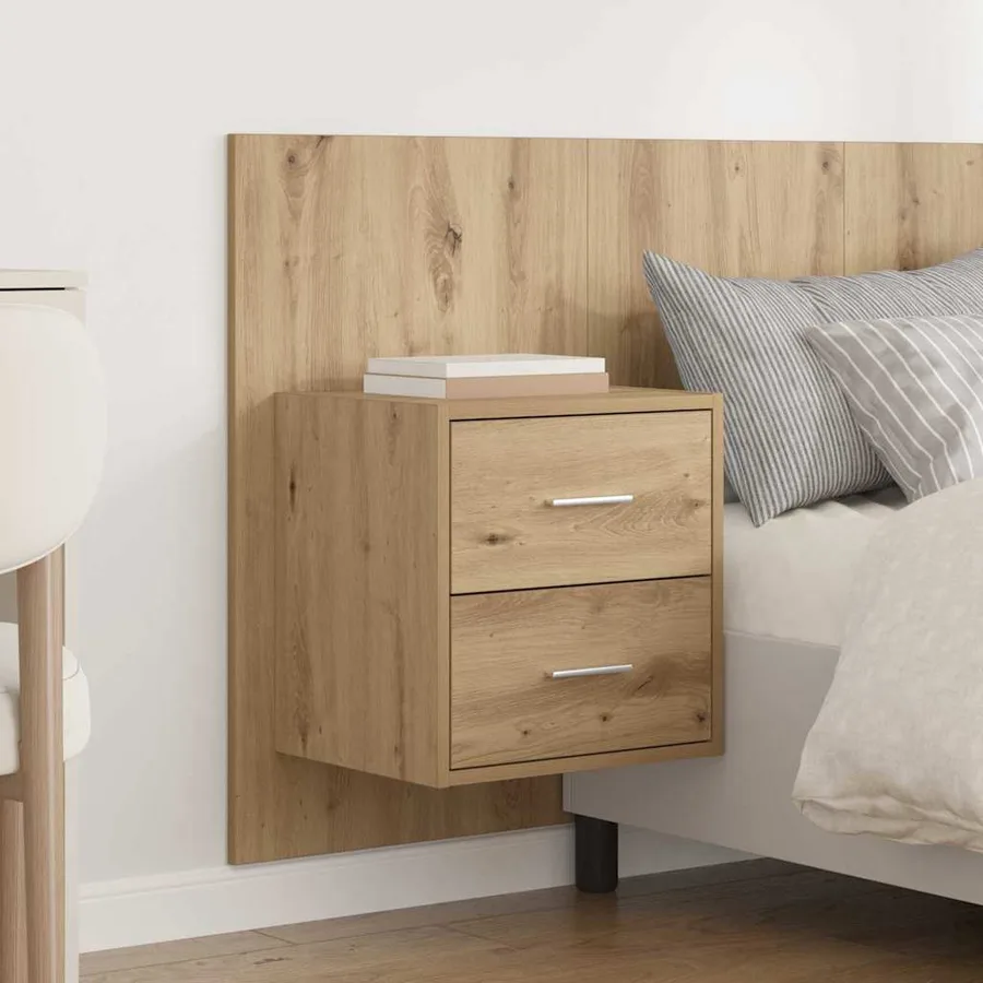 Tête de lit avec armoire 3 pcs Chêne artisanal - 4