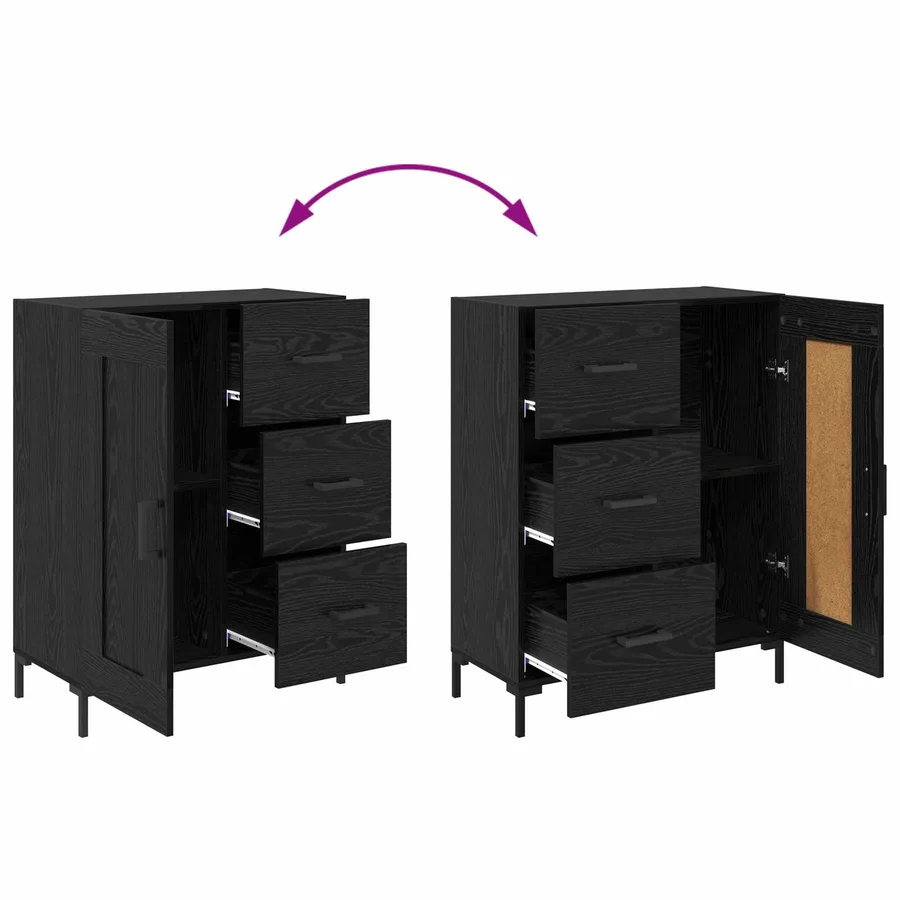 Haut Armoire Chêne noir 69,5 x 34 x 180 cm Bois d'ingénierie - 11