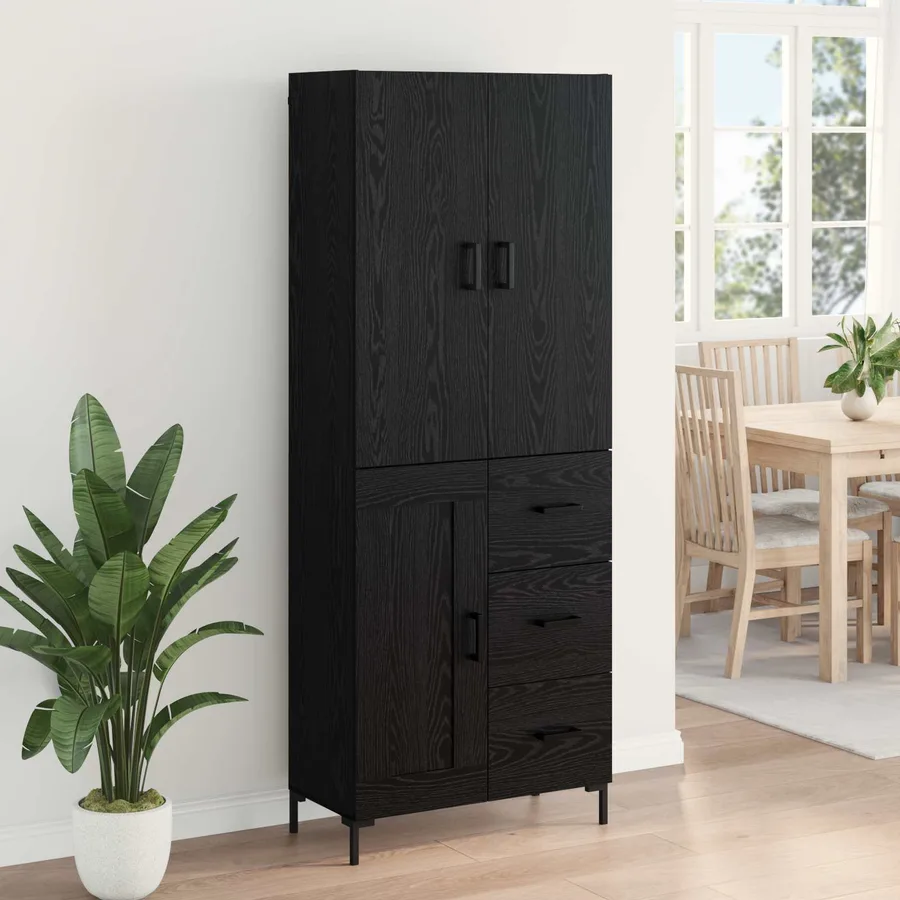Haut Armoire Chêne noir 69,5 x 34 x 180 cm Bois d'ingénierie - 4