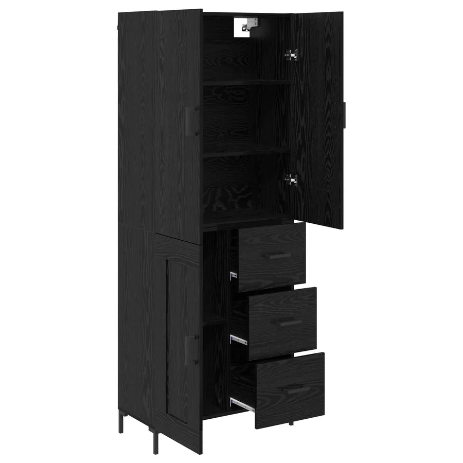 Haut Armoire Chêne noir 69,5 x 34 x 180 cm Bois d'ingénierie - 5