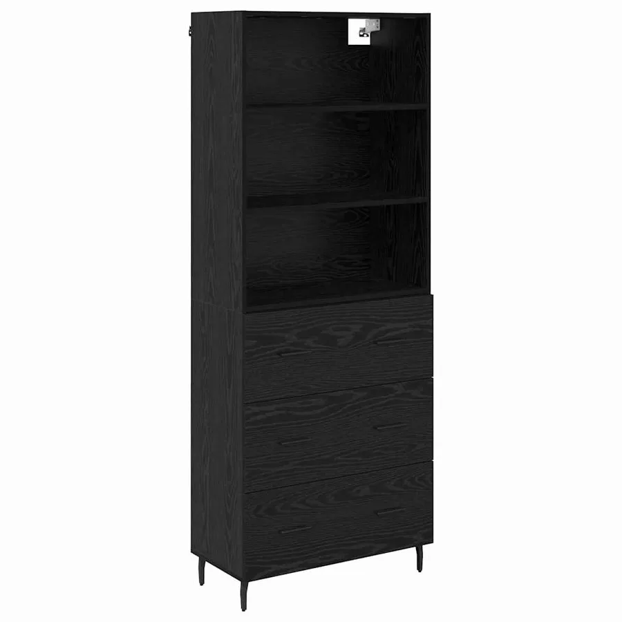 Haut Armoire avec tiroir Chêne noir 69,5 x 34 x 180 cm - 2