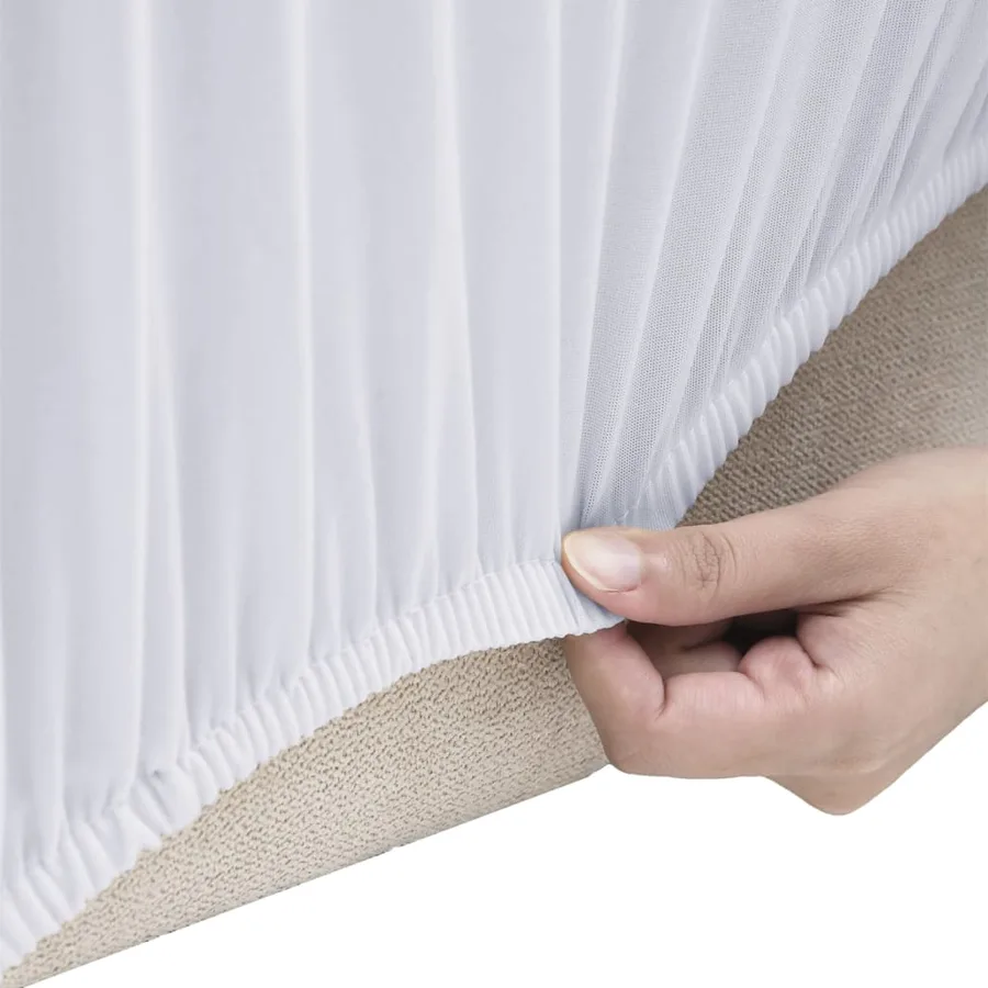 Housse extensible de canapé 2 places Blanc Jersey de polyester - 3