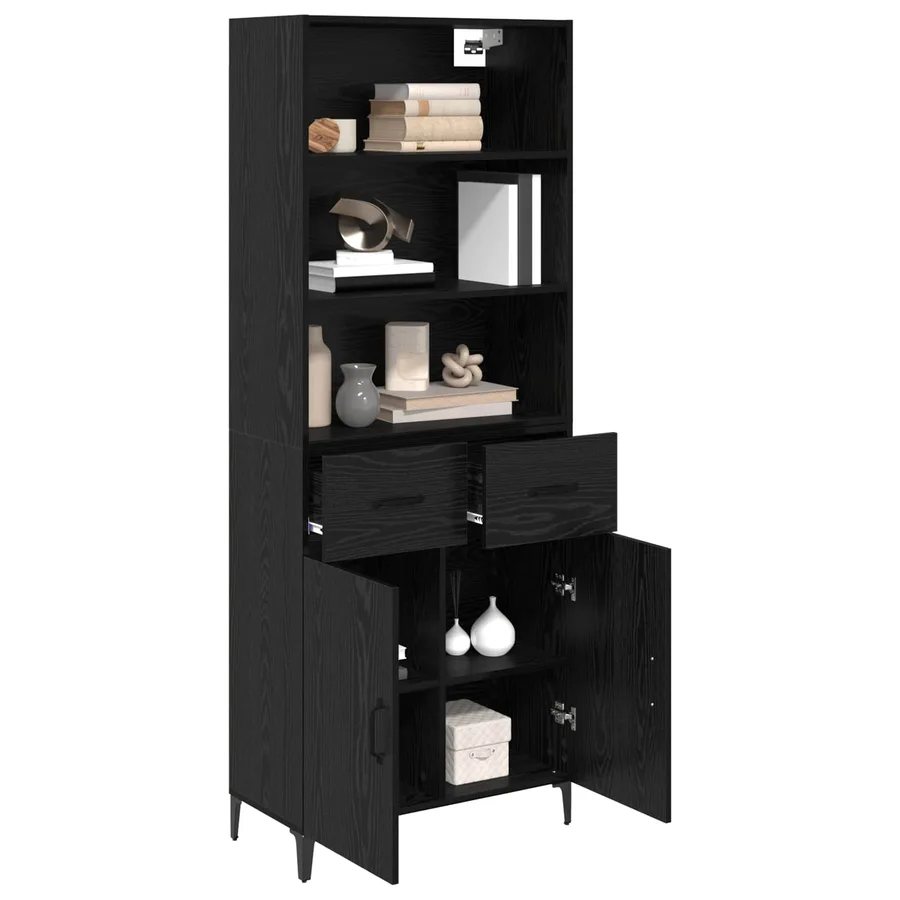 Haut Armoire Chêne noir 69,5 x 34 x 180 cm Bois d'ingénierie - 3
