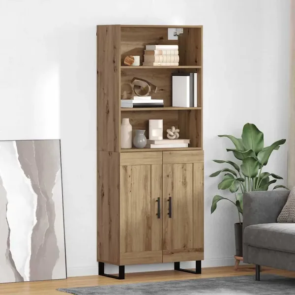 Haut Armoire 2 pcs Chêne artisanal 69,5 x 34 x 180 cm
