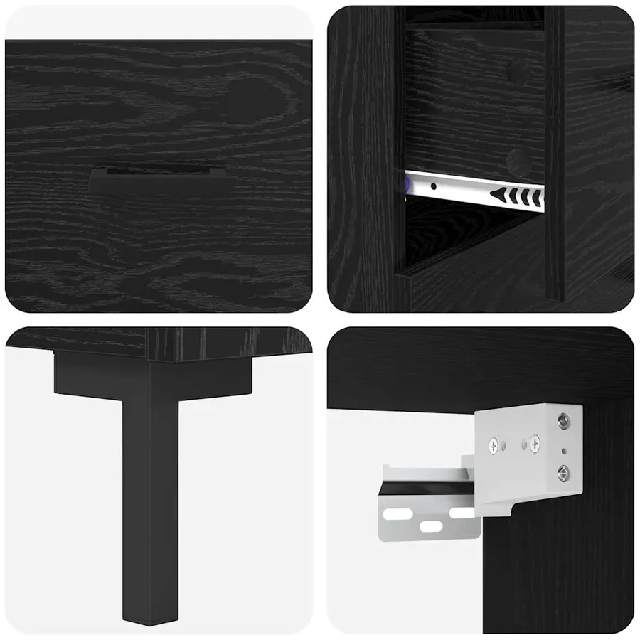 Haut Armoire Chêne noir 69,5 x 34 x 180 cm Bois d'ingénierie - 11