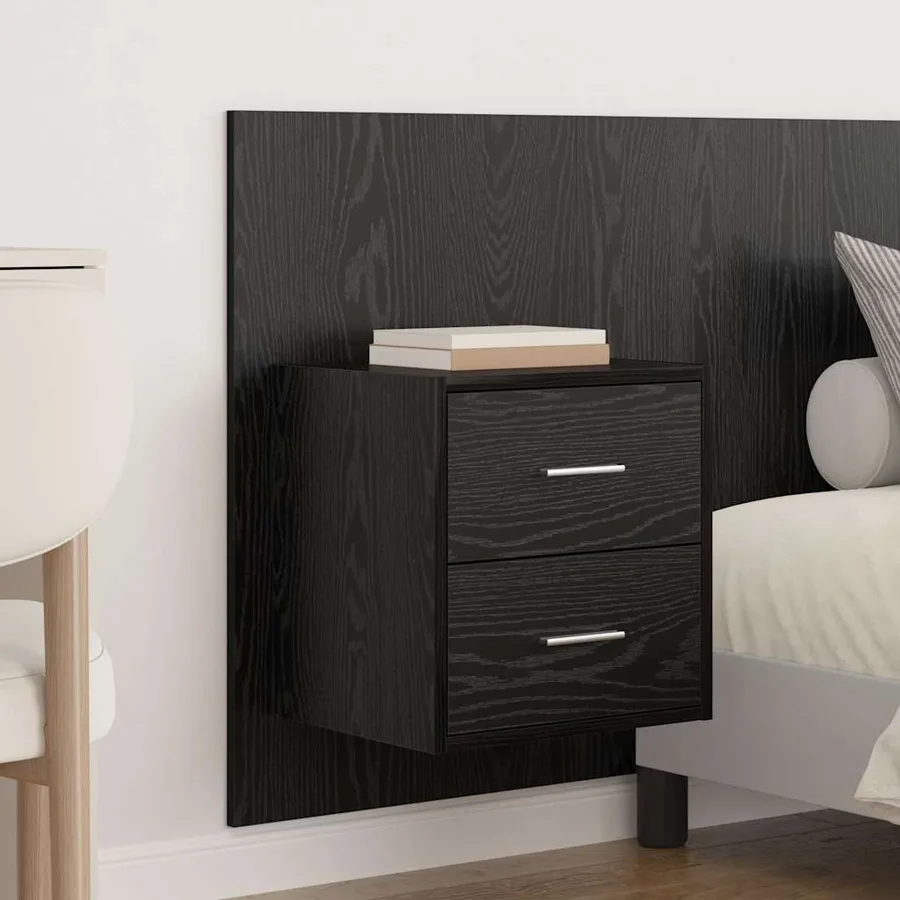 Tête de lit avec armoire 3 pcs Chêne noir Bois d'ingénierie - 4
